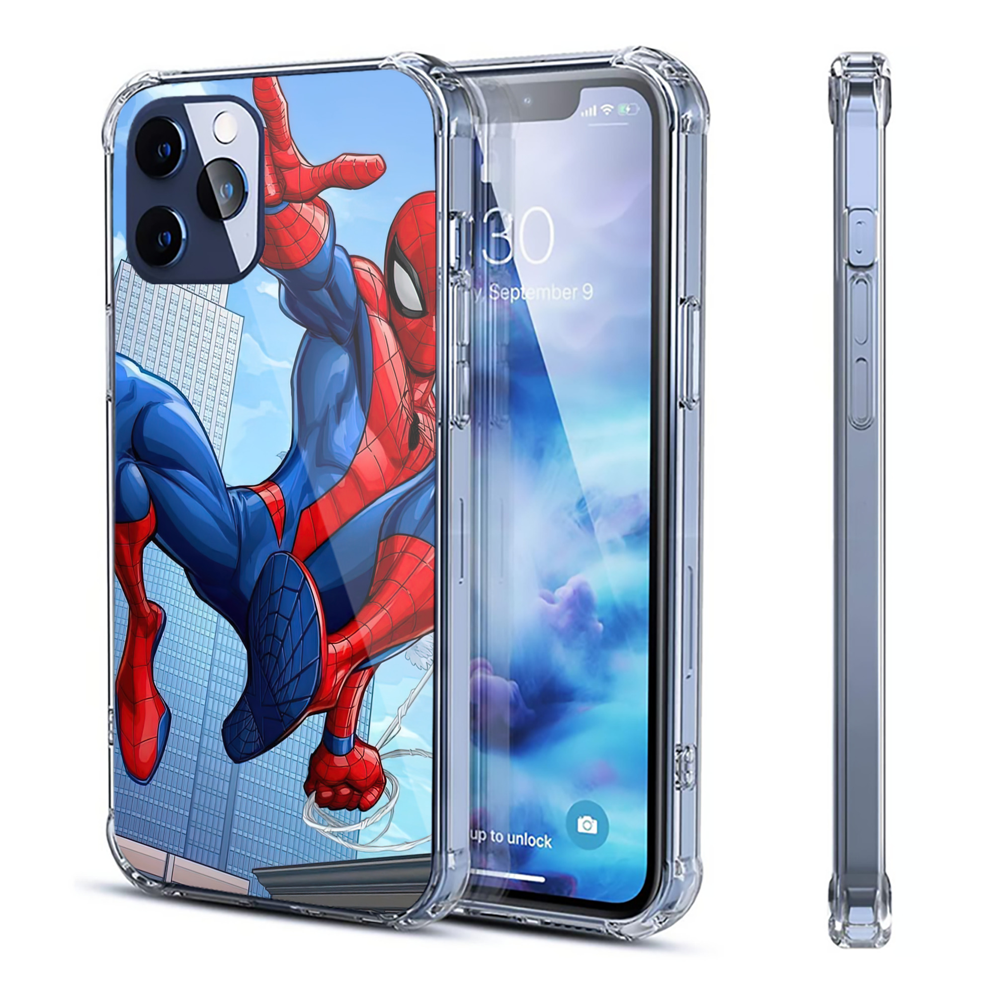 （画像用） Spider Man スパイダーマン 【iPhone 12シリーズ対応】透明スマホケース（クリアソフトケース）